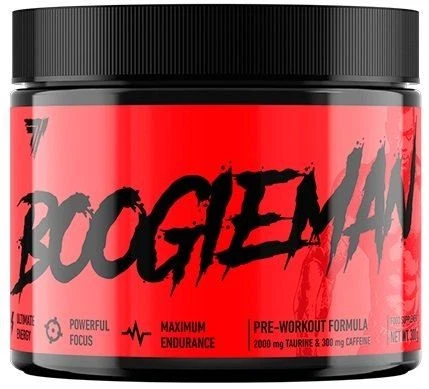 Trec Nutrition Boogieman 300g tub front view – hardcore pre-workout powder with beta-alanine, citrulline and caffeine for explosive energy and pump